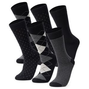 Alpine Swiss Mens Dress Socks 6 Pair Crew Sock Cotton Dress Socks for Men Solid